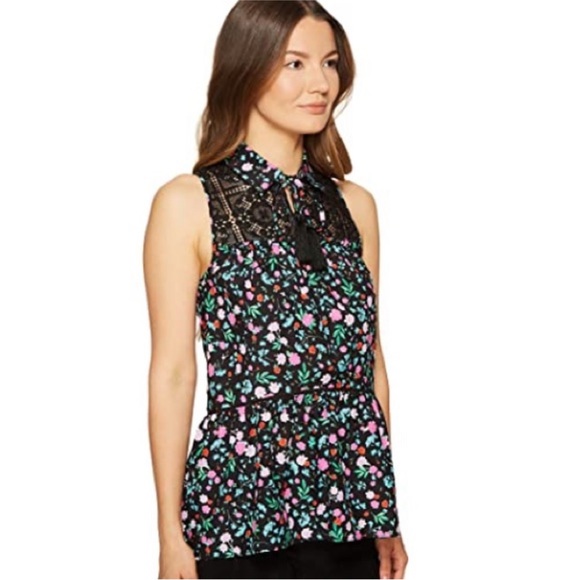 🔥🔥🔥NEW Kate Spade Greenhouse Lace Yoke Floral Cotton Silk Blended Blouse - Picture 4 of 16